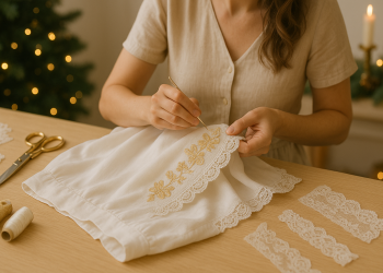 Customização com rendas e bordados para looks de fim de ano